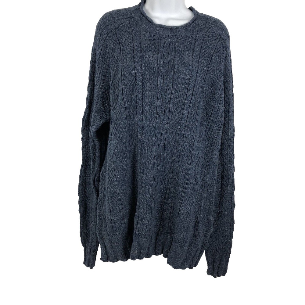 Grayers Clothing Sweater Women L Blue Loose knit ribbed hem‎ and cuff
